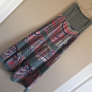 Magazine | Boho Smocked Strapless Maxi Dress Small